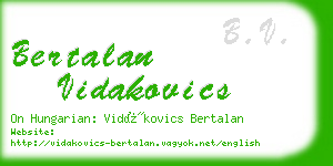 bertalan vidakovics business card